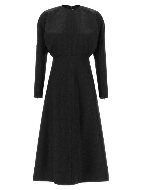 Dolman-Sleeve Virgin Wool Dress — Black