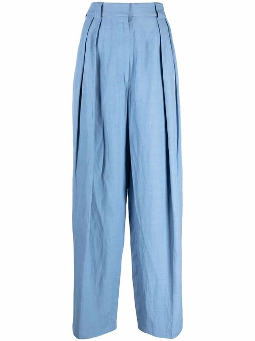 High-waist tailored trousers - Blue