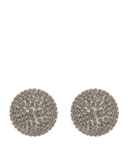 Crystal-Embellished Clip-On Earrings