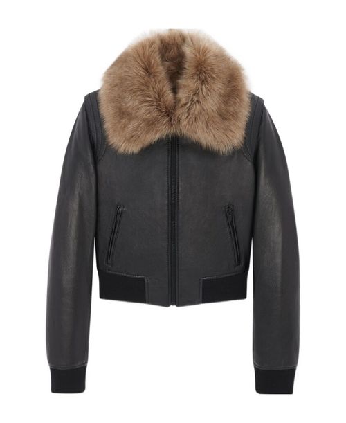 Jacket in lambskin and shearling