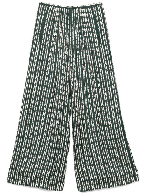 Geometric-print trousers - Green