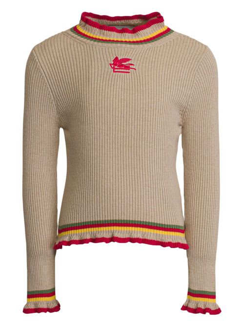 Ribbed-knit jumper - Neutrals