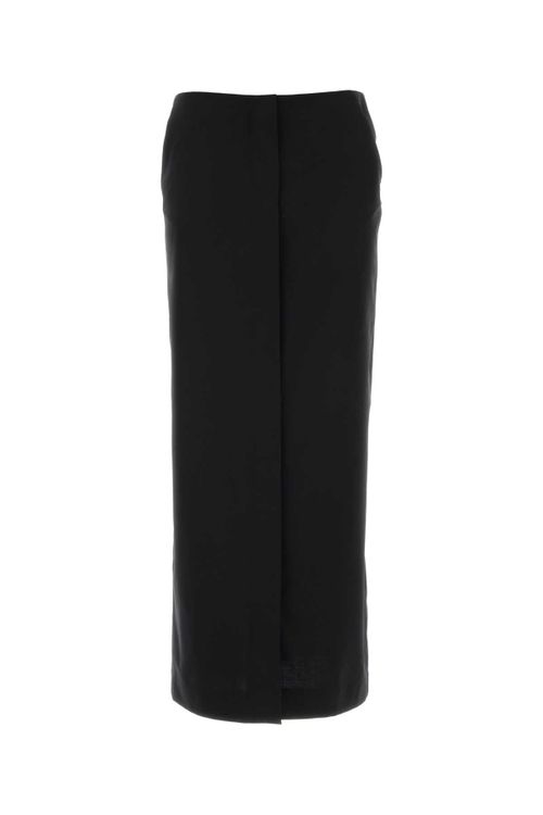 Polyester-Cotton Pencil Skirt — Black