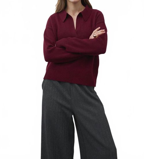 Iris La Pullover Sweater In Burgundy