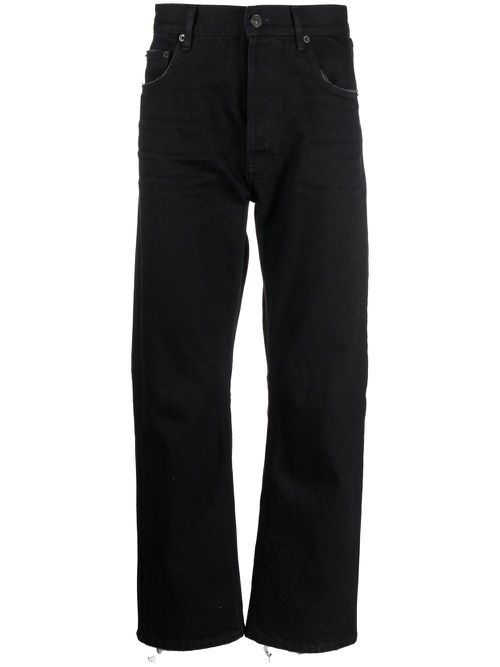 Raw-cut slim-fit jeans - Black