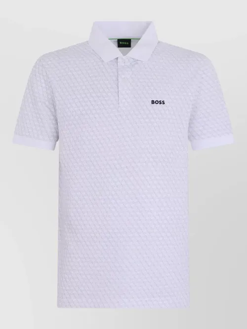Boss - patterned cotton polo shirt regular fit
