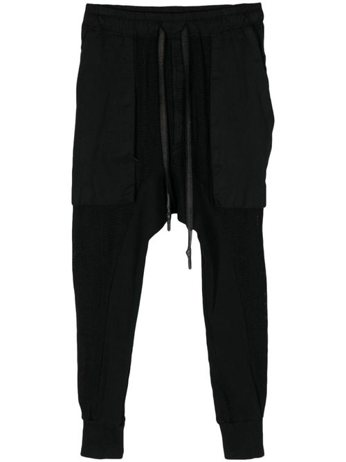 Cropped drop-crotch trousers - Black