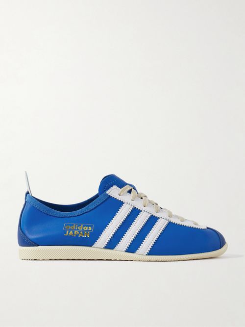 Japan Suede-trimmed Leather Sneakers - Blue