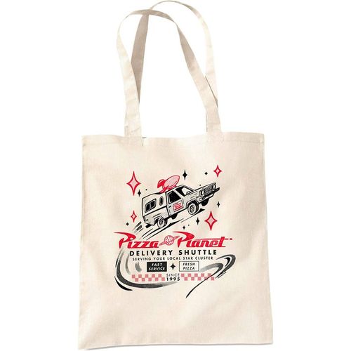 Disney Unisex Toy Story Pizza Planet Delivery Travel Reusable Tote Bag, Natural in Beige