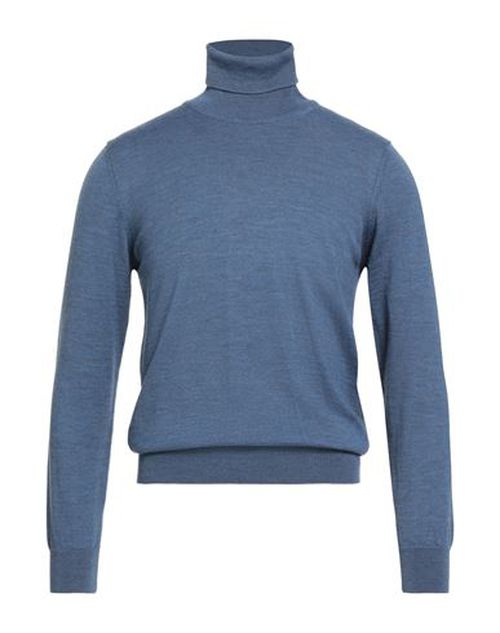 Man Turtleneck Slate blue Size 40 Merino Wool