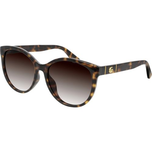 Gucci Woman Gucci GG0636SK 002 Sunglasses Injected Havana Brown Round Normal Shaded
