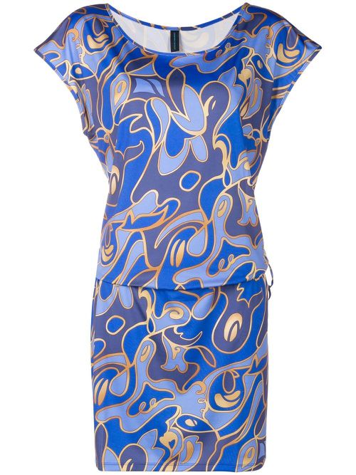 Graphic-print dress - Blue