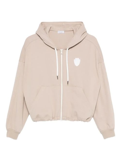 Logo-Patch Hoodie — Beige