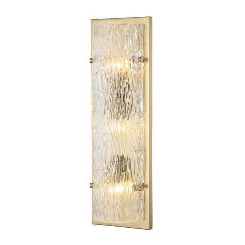 Satin Brass Three Light Wall Sconce from the Morgan Collection