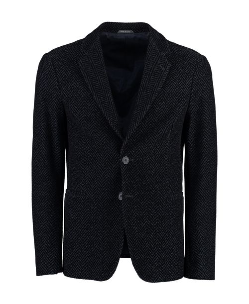 Giorgio Armani Chevron-Jacquard Single-Breasted Blazer