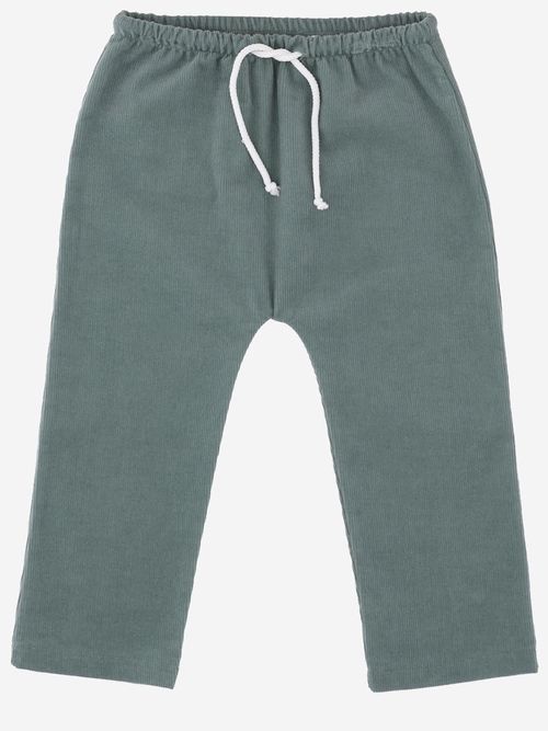 Ribbed Cotton Trousers — Green