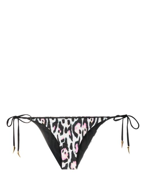 Leopard-print bikini bottoms - Black