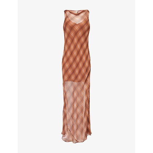 Womens Desert Check Devi Checked Woven Maxi Dress 6