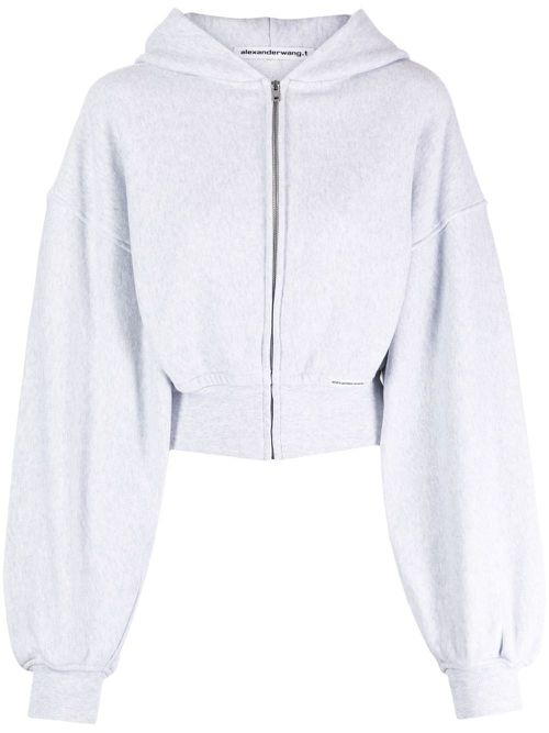Zip-up cropped hoodie - Grey