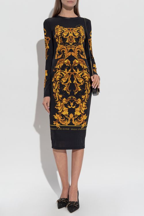 Dress With "barocco" Print, Women's, Black