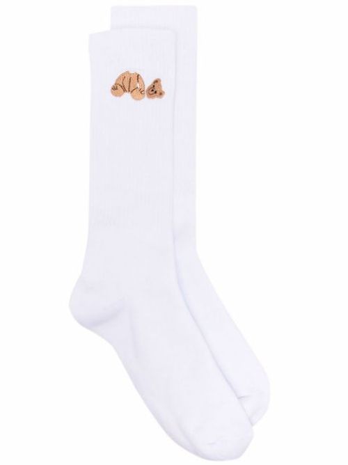 Bear logo ribbed socks