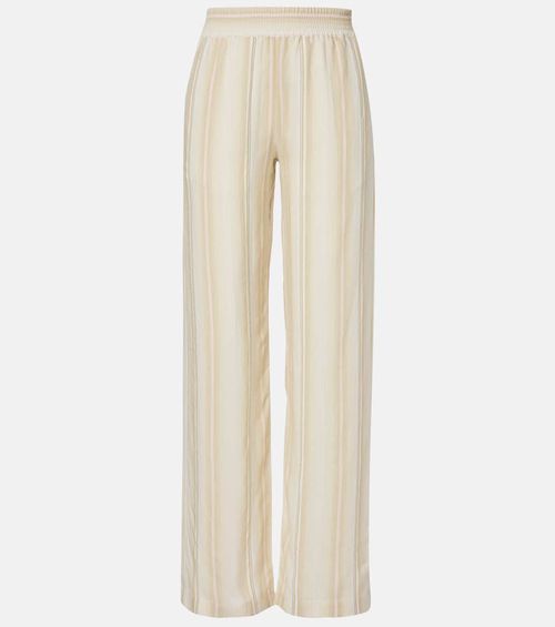 Striped wide-leg pants