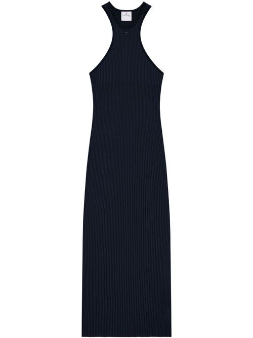 Scuba rib knit dress - Blue