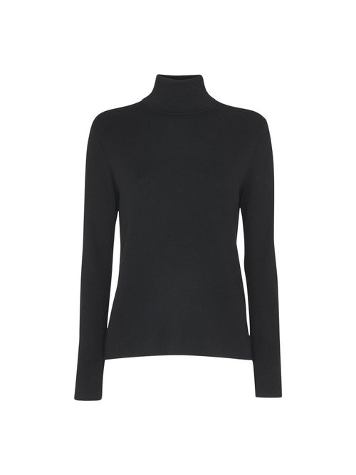 Maja Knitted Polo Neck Knit in Black
