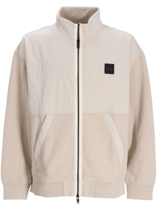 Logo-appliqué jacket - Neutrals