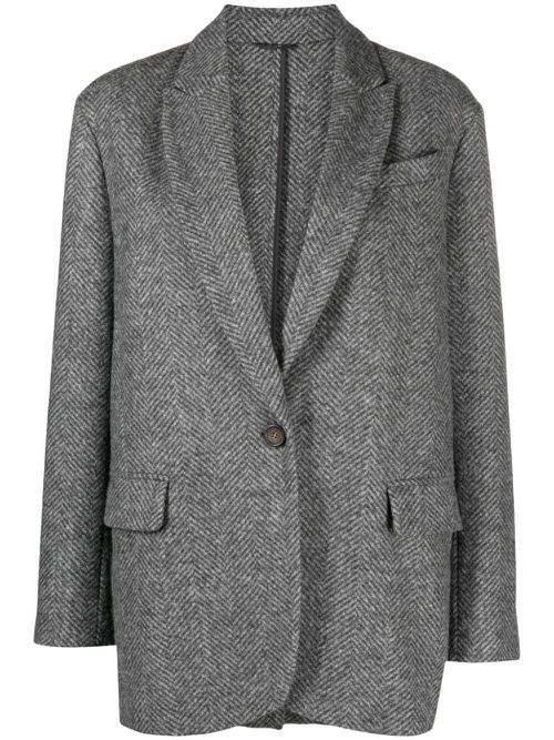Single-breasted wool blazer - Grey