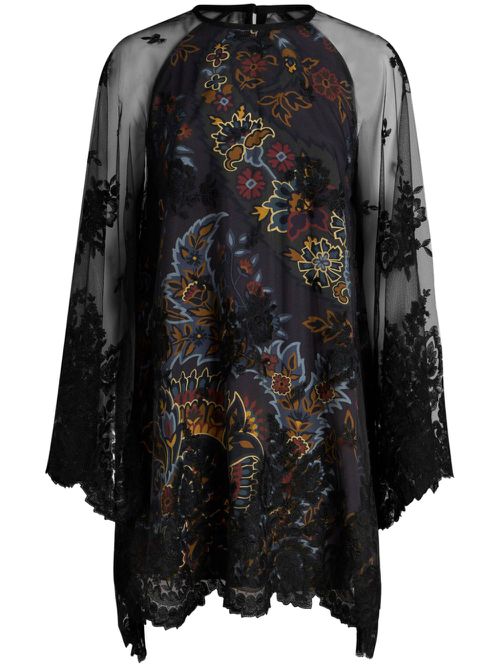 Crepe de Chine mini dress - Black