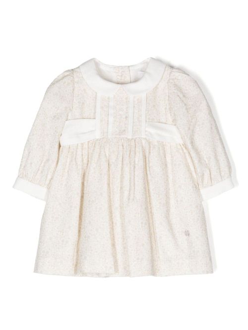 Logo-plaque dress - Neutrals