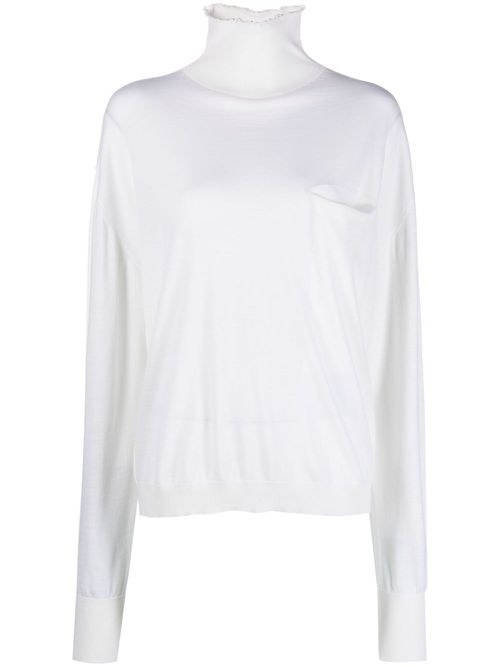 Slouch-body fine-knit jumper - White