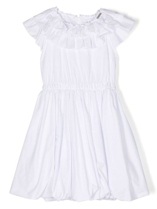 Off-shoulder ruffled dress - White