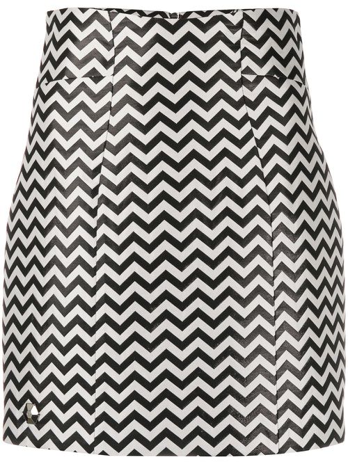 Chevron mini skirt - White