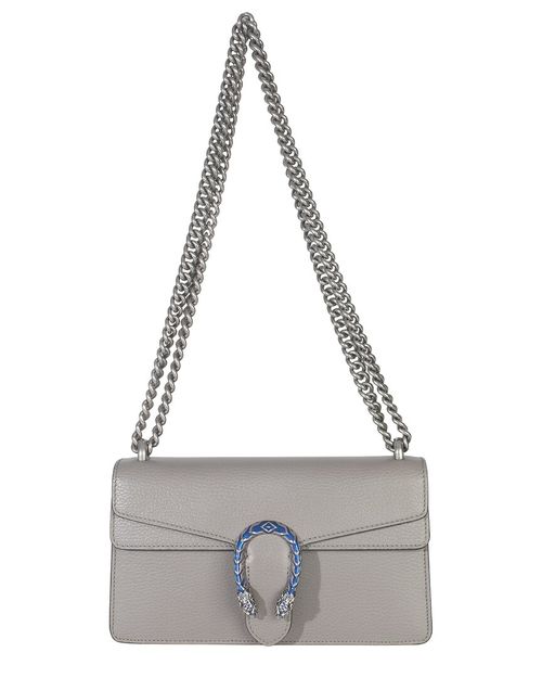 Gray Pebbled Calfskin Small Dionysus Shoulder Bag (Authentic Pre-Loved)