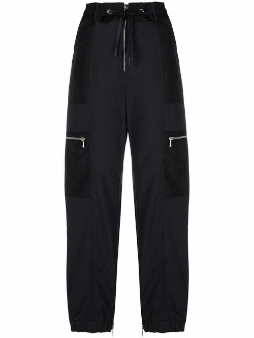 Drawstring zip trousers - Black
