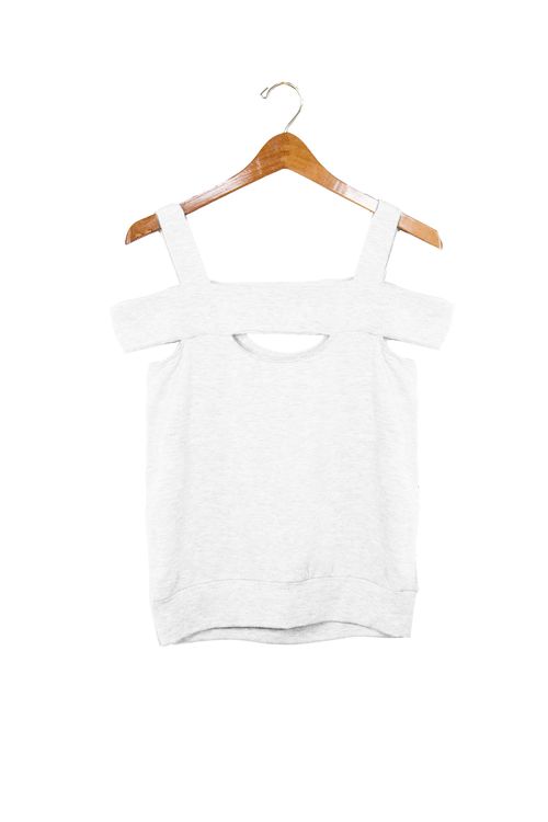 Women's Stella White Cut Out Sweat