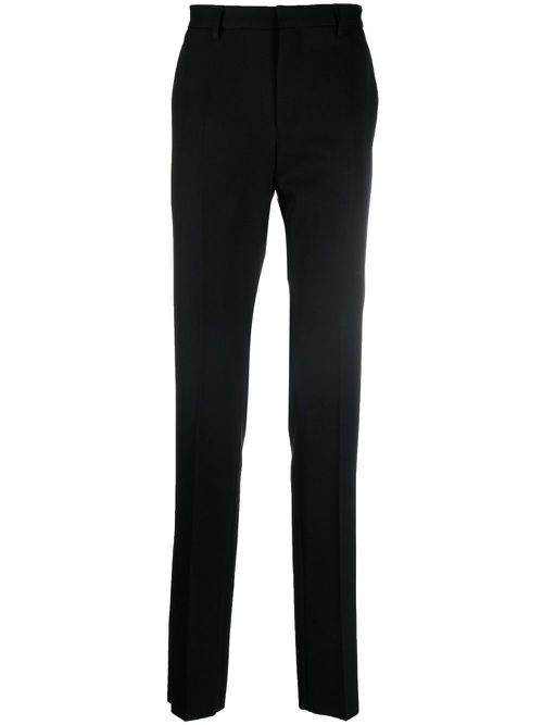 Straight-leg tailored wool trousers - Black