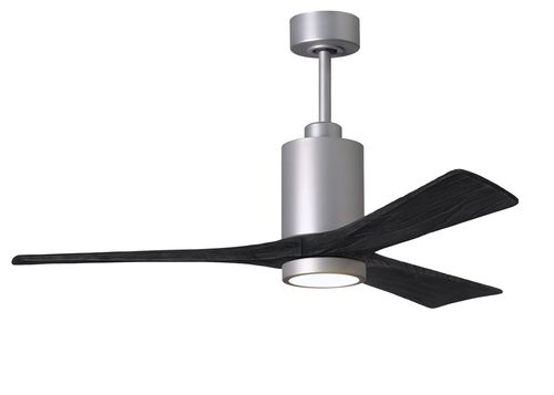 Patricia 6-Speed " Ceiling Fan w/ Integrated Light Kit in Brushed Nickel with Matte Black blade
