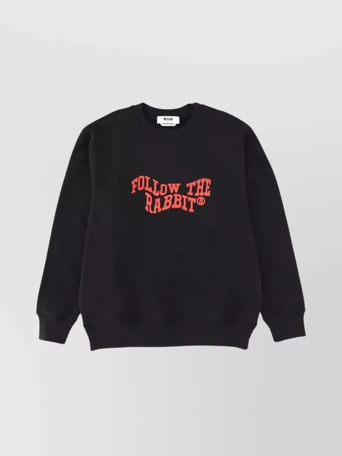 MSGM - graphic knitwear with ribbed cuffs and he