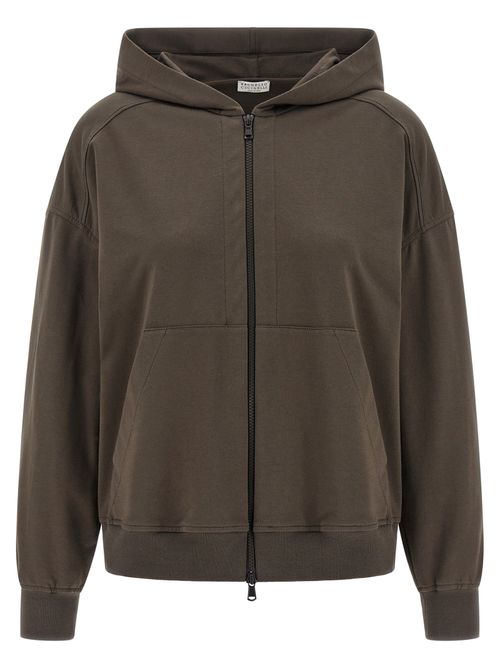 Brushed Cotton Hoodie — Brown