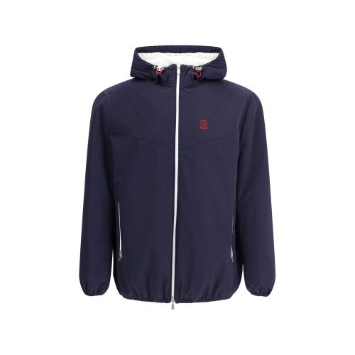 Nylon Shell Hooded Jacket — Navy