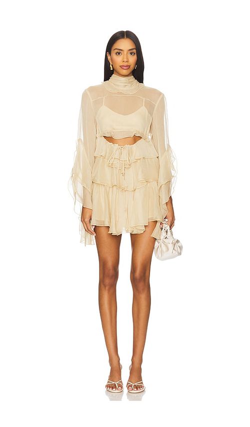 Bardot Anyssa Ruffle Mini Dress in Baby Blue. - 4 also , 12, 2