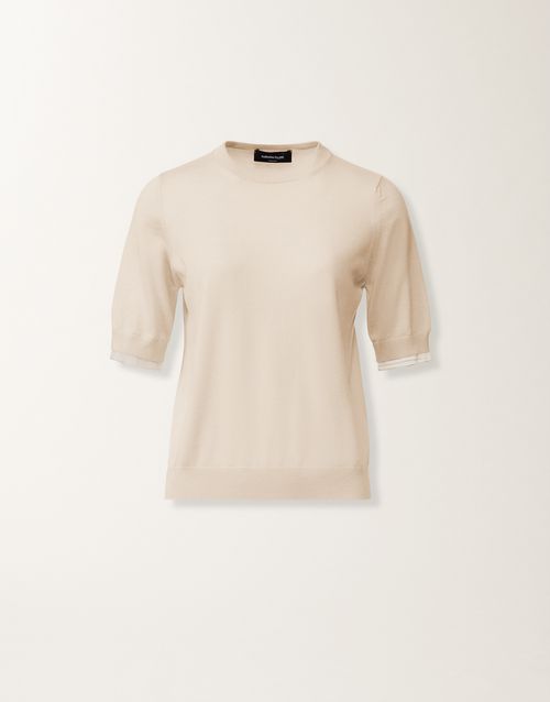 Wool and cotton sweater, butter