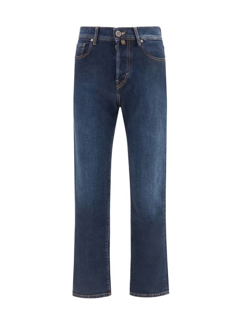Straight-Leg Denim Jeans — Blue