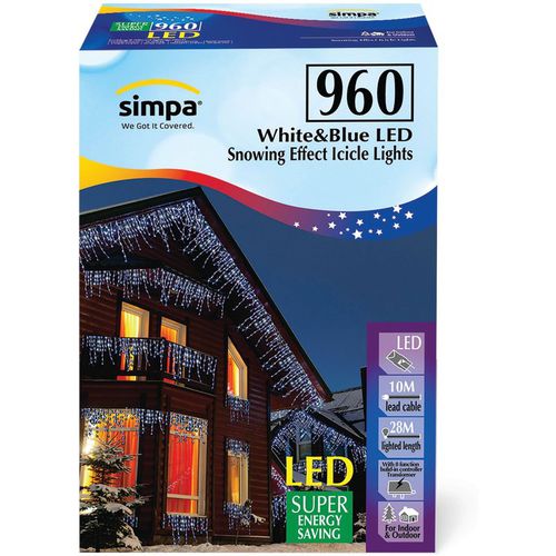 960 LED / 24M Multi-Action Indoor/Outdoor Icicle Lights