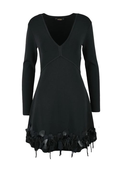 Knitted Flared Dress - Black