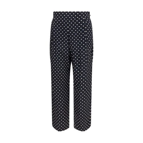Polka-Dot Silk Trousers — Black
