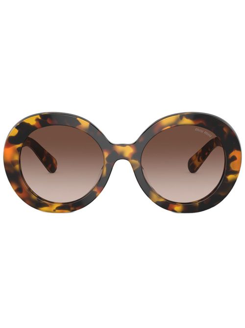 Tortoiseshell-effect round-frame sunglasses - Black